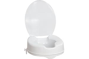 AquaSense Raised Toilet Seat with Lid, White, 4-Inches
