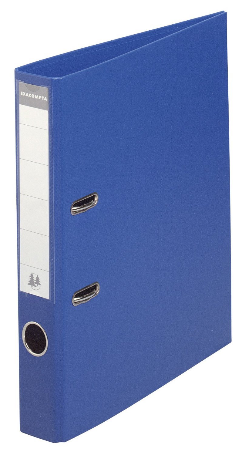 Exacompta - Ref 53552E - Prem'Touch PVC Lever Arch File - 320 x 290mm in Size, 2 Rings, Can Hold A4 Documents, 50mm Spine, 55mm Rings, FSC-Certified - Dark Blue Cover