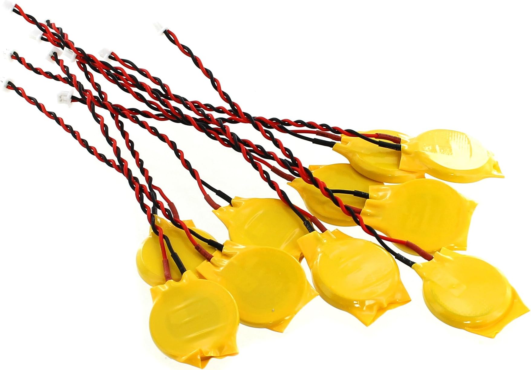 10 Pack CR2032 3V 210mAh Batteries with Wire Leads and Connector - for CMOS, Computer Laptops, Brush & Bristle Bots
