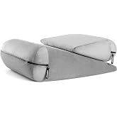 Liberator Jaz Duet Premium High Density Firm Foam Positioning Pillow Set - Lush Microvelvet Grey