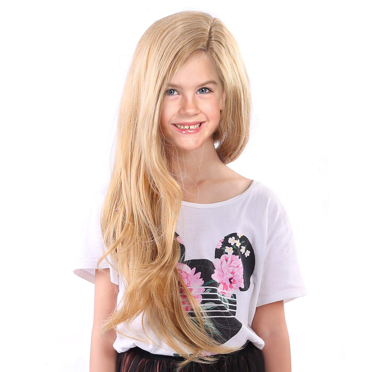 Starcourtyard Tangled Rapunzel Wigs Kids Girls Long Blonde