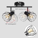 Dehobo Adjustable Spot Light Fittings E14 Matt Black Wire Cage Ceiling Wall view 2