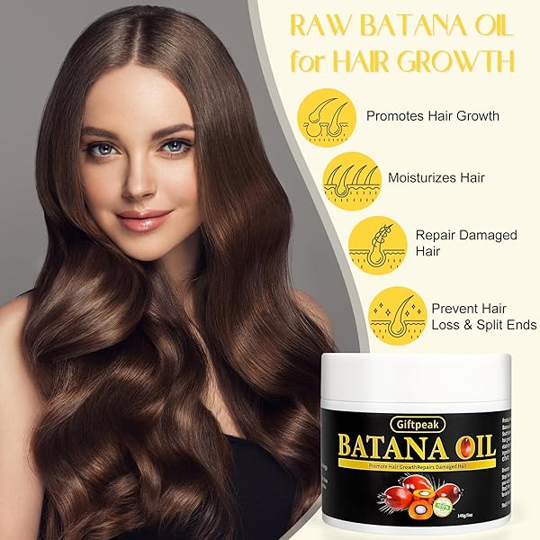 BATANA OIL FOR HAIR GROWTH，100% NATURAL RAW BATANA OIL FROM HONDURAS BATANA HAIR GROWTH OIL PREVENT HAIR LOSS, ELIMINATES SPLIT ENDS FOR MEN & WOMEN 5OZ