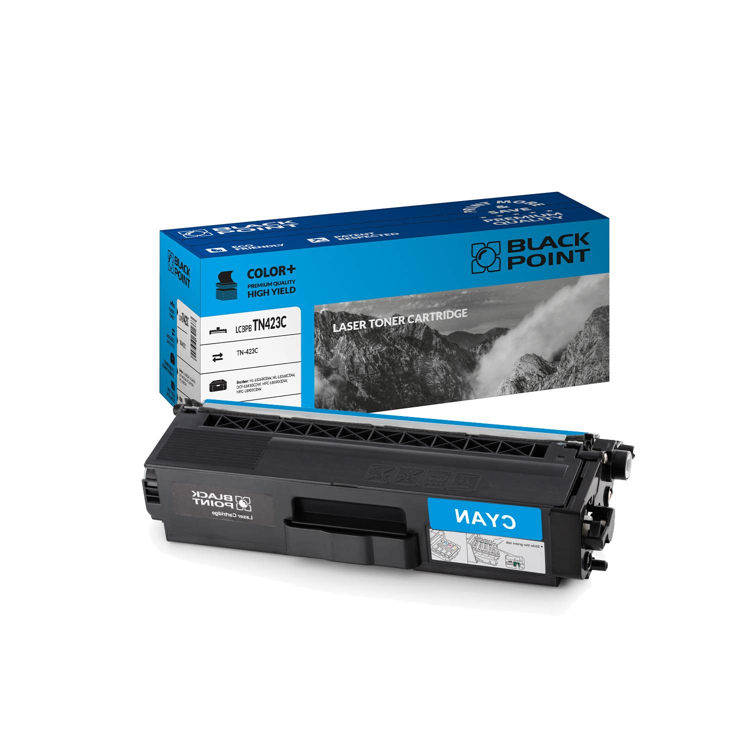 BLACK POINT Toner Compatible with TN-423C - Cyan - for Brother MFC: L8690CDW, L8900CDW; DCP: L8410CDW; HL: L8260CDW, L8360CDW - TÜV Certified