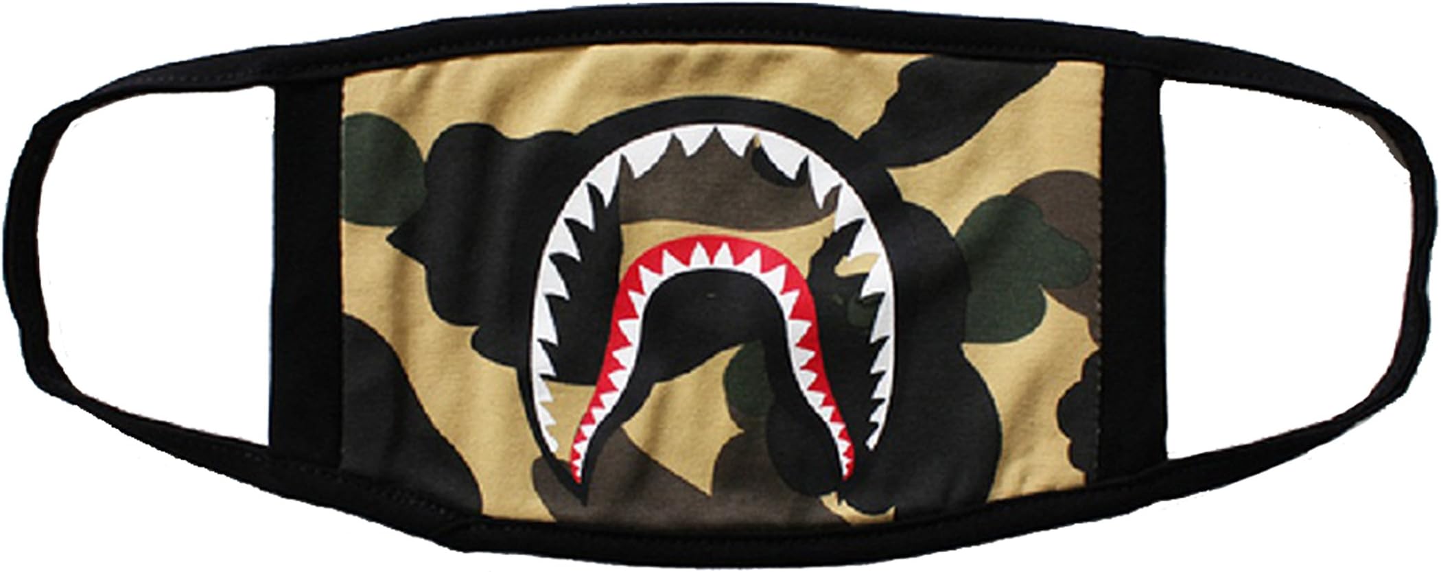 Light Green Camo Shark Face Mask