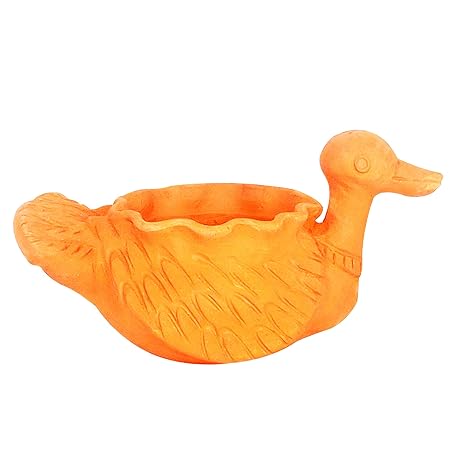 CLOUDTRADEZ Duck Shaped Pots Terracotta Clay Plants Container(Brown) Indoor and Outdoor Plant conatiner(Set of 1)