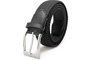 FAIRWIN Elastic Belts Stretch 1 3/8" Casual Jeans Golf Woven Cloth Belt for Men Women Flexible Shorts Pants Stretchy Belts
