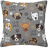 Nmbvcxz Cute Dog Pillow Cover 18x18 Inch - Double-Sided Print, Soft Polyester Decorative Throw Pillow Case with Hidden Zipper for Couch, Bed, Chair, Car (Insert Not Included)