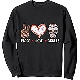 peace love skulls gift men women kids boys girls sugar skull Sweatshirt