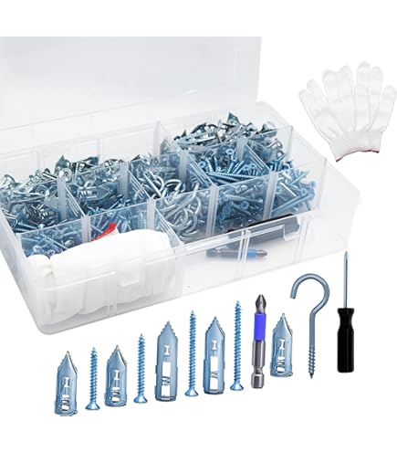 100 Pcs Self-Drilling Drywall Anchors With Screws - No Pre-Drilling Required