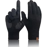 TRENDOUX Merino Wool Winter Gloves: Touch Screen Knitted Gloves Warm Thin Non-slip Glove for Men Women Driving Running Gift