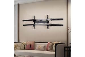 BYTOTU Katana Wall Holder-Katana Sword Wall Mount display-Wood 2 set -Sword display wall mount- (Swords Not Included) Katana holder wall mount-Sword display case