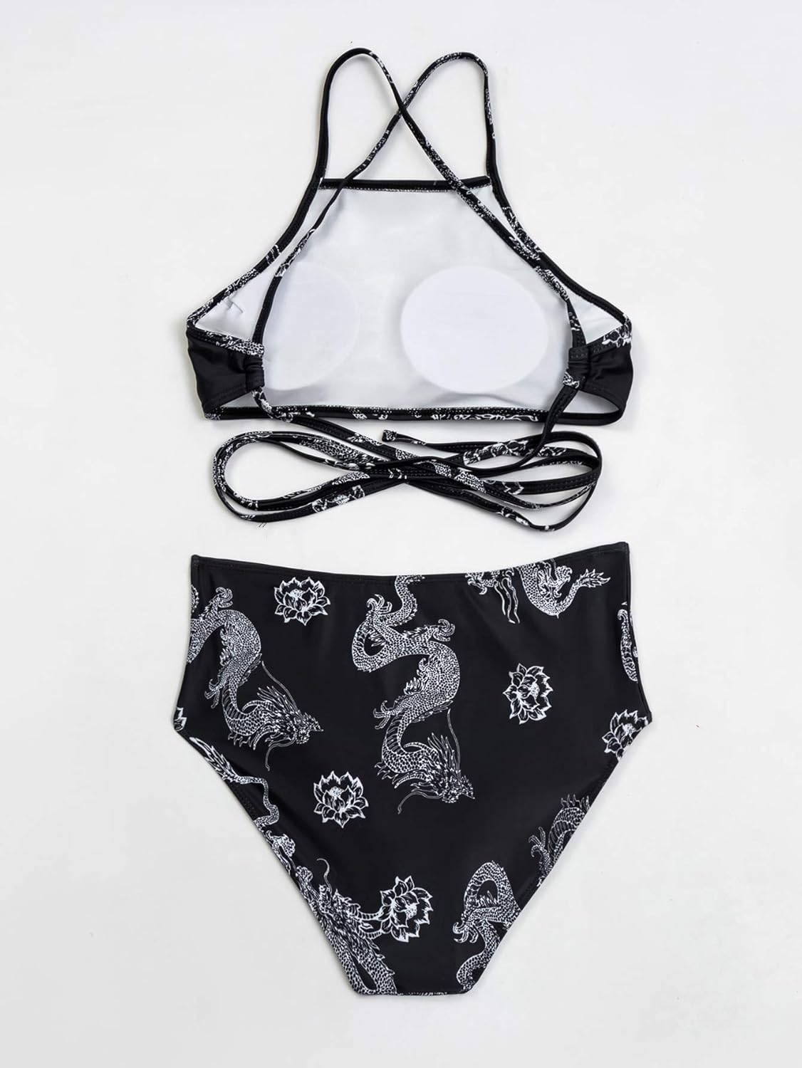 striped knot hem with ruched bikini