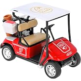 TEITEAI Golf Decor for Golf Party, Miniature Golf Cart Model with Accessories, Red and White, Die-Cast Collectible Golf Cart Decoration