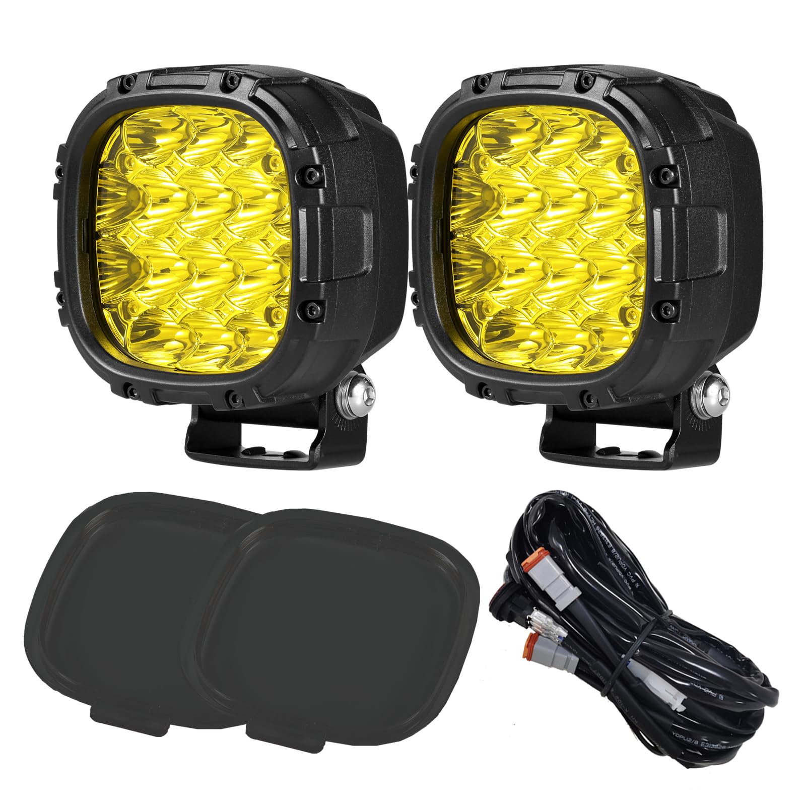 Photo 1 of BIGLION.X 4 Inch Pair 160W 18800LM Amber Fog Lights Offroad Pods Super Bright Driving Spot With Wiring Harness IP68 12V 24V for Pickup Trucks SUV ATV UTV