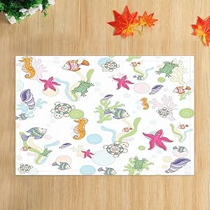 JHDF Alfombrillas de baño Marinas náuticas de Dibujos Animados