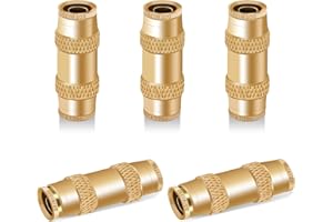 Daptemn 1/2" DOT Brass Air Fittings, 5PCS Air Brake Line Fitting 1/2" OD Tube Straight Union, Air Line Quick Connect Fittings Push To Connectors For Replace Semi Truck Accessories