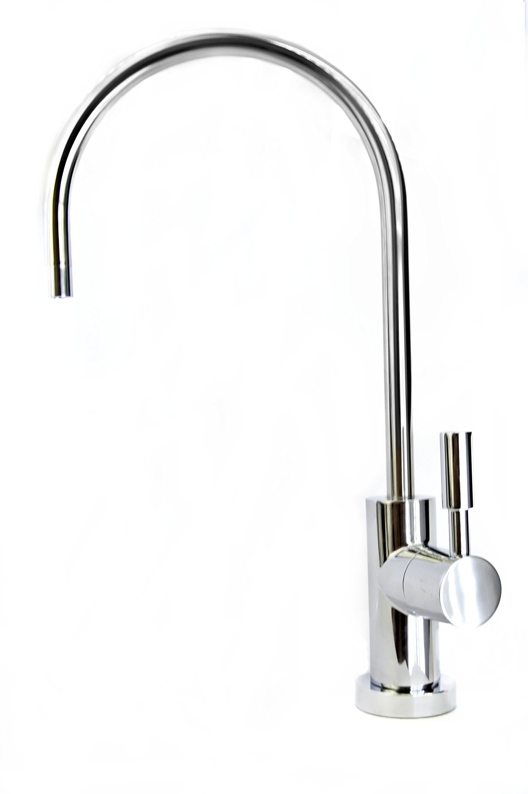 Deluxe Drinking Water Filter Tap | Long Reach, Chrome, Swan Neck, Modern, European Style | Fits All Water Filter Systems & Reverse Osmosis Systems that use 1/4" Tubing