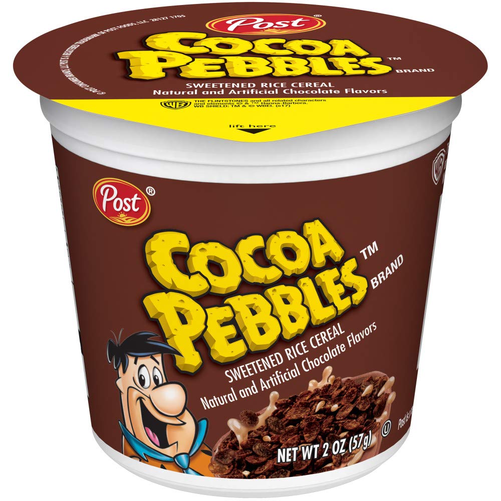 Post Cocoa Pebbles Cereal, 2.0 -Ounce Cups (Pack of 12)