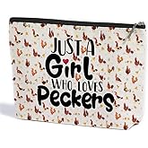 ZHAMEN Chicken Decor Chicken Accessories Makeup Bag Chicken Gifts for Chicken Lovers Makeup Pouch Birthday Gifts for Women Chicken Mom Lady Friends Besties Sisters Cosmetic Travel Bag