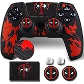 YoRHa Non-Slip Silicone Cover for PS5 Controller with Thumbstick Caps x 2 & Sticker x 1(Depool Theme)