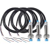 3Pcs LJ12A3-4-Z/AY M12 Approach Sensor Inductive Proximity Sensor Switch Detector Non-Shield Type PNP NC DC 6-36V 200mA 4mm Detecting Distance 3 Wire for 3D Printer Probe Bed Leveling,MCU Board