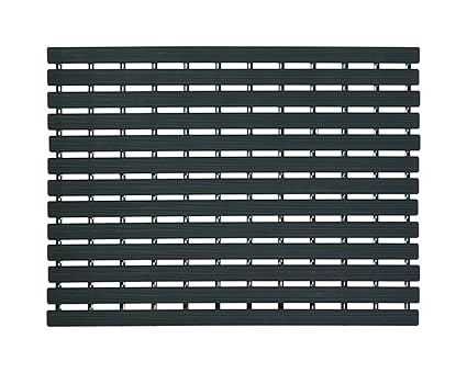 F Fabsouk Premium Shower Mat | Bath Mat (61 x 45 cm) Anti Slip | Skid Proof for Bathroom and Wet Area | Jet Black Color