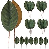VOSAREA 30pcs Artificial Magnolia Leaf Stems Branches : Faux Green Leaves Garland for Home Decor — Realistic Fake Plant Wreath & Large Flower Spray Arrangement Filler