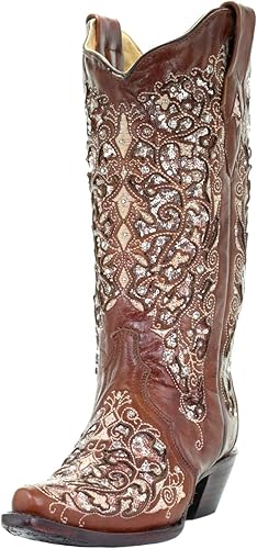 corral glitter leather western boot