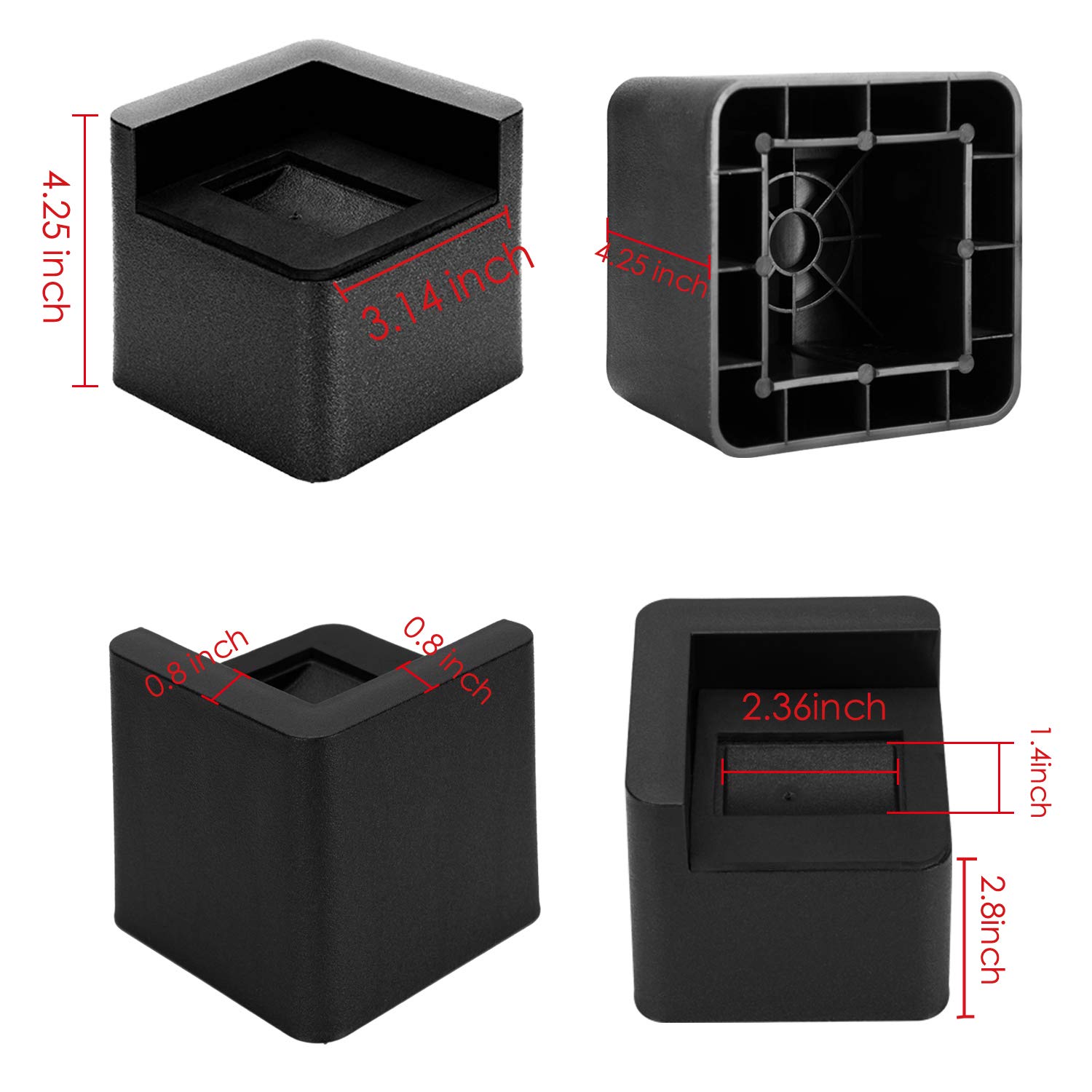 elevadores de Cama Resistentes para Muebles con Ruedas o Muebles