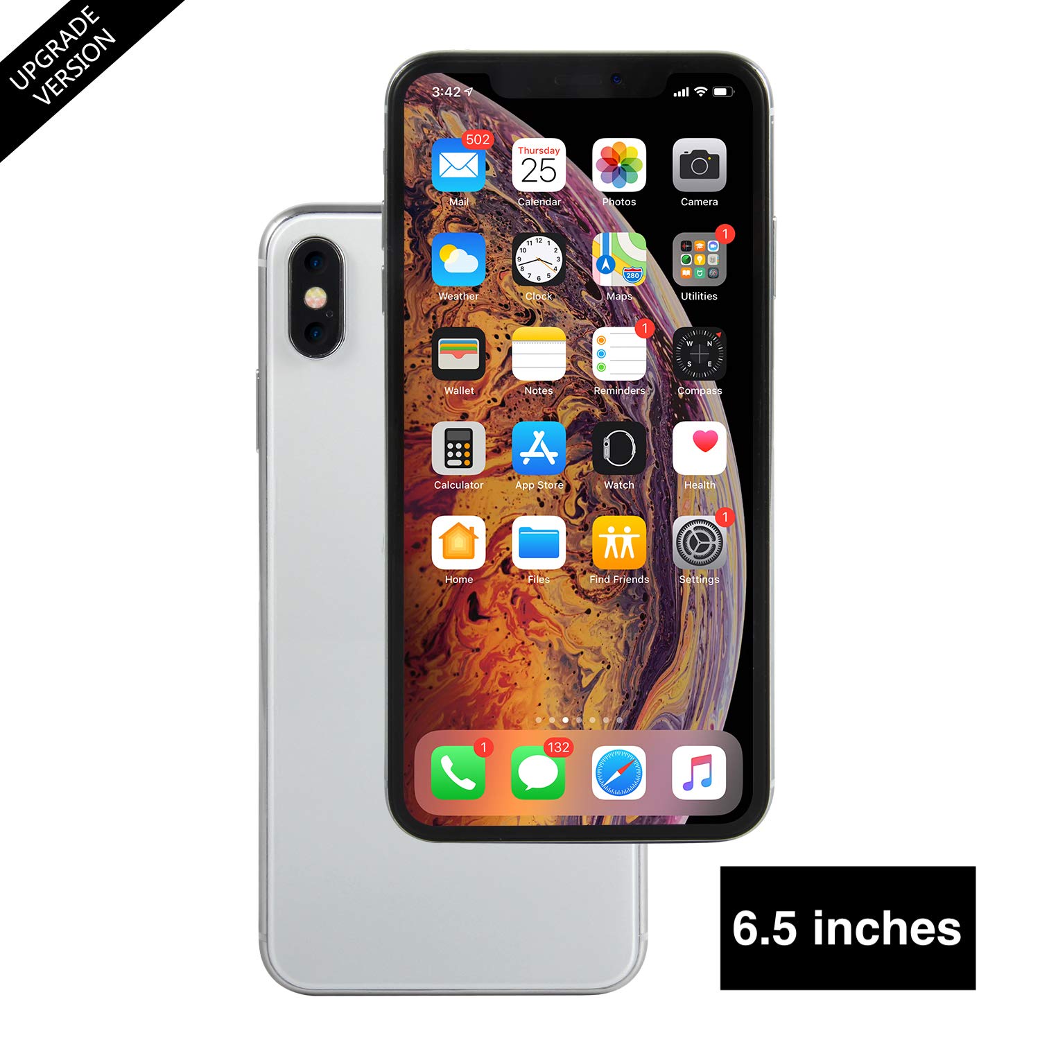Amazon.com: Metal Dummy Phone Model for Apple iPhone Xs Max 10s 6.5 inch  Non-Working 1:1 Scale Toy Case (Silver 6.5 inch, Black Screen): Cell Phones  & ...