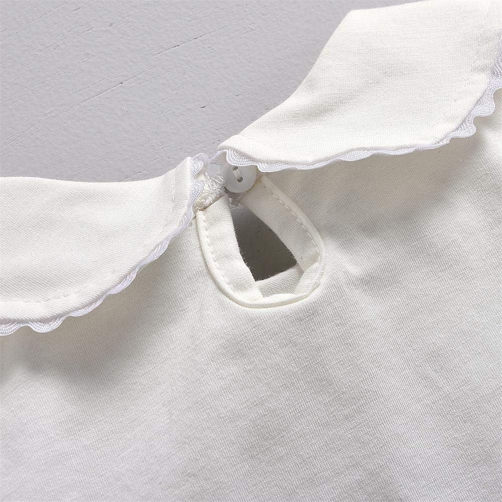 MODNTOGA Kids Girls Basic Shirt Long Sleeve 3 Solid Color Doll Collar Tops Blouse: Clothing