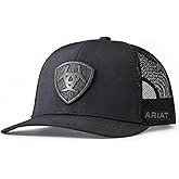 ARIAT Men's Metal Shield Baseball Cap, Snapback, Structured, Mesh Back