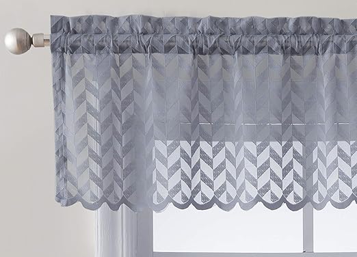 Amazon Com Hlc Me Herringbone Lace Sheer Kitchen Cafe Curtain