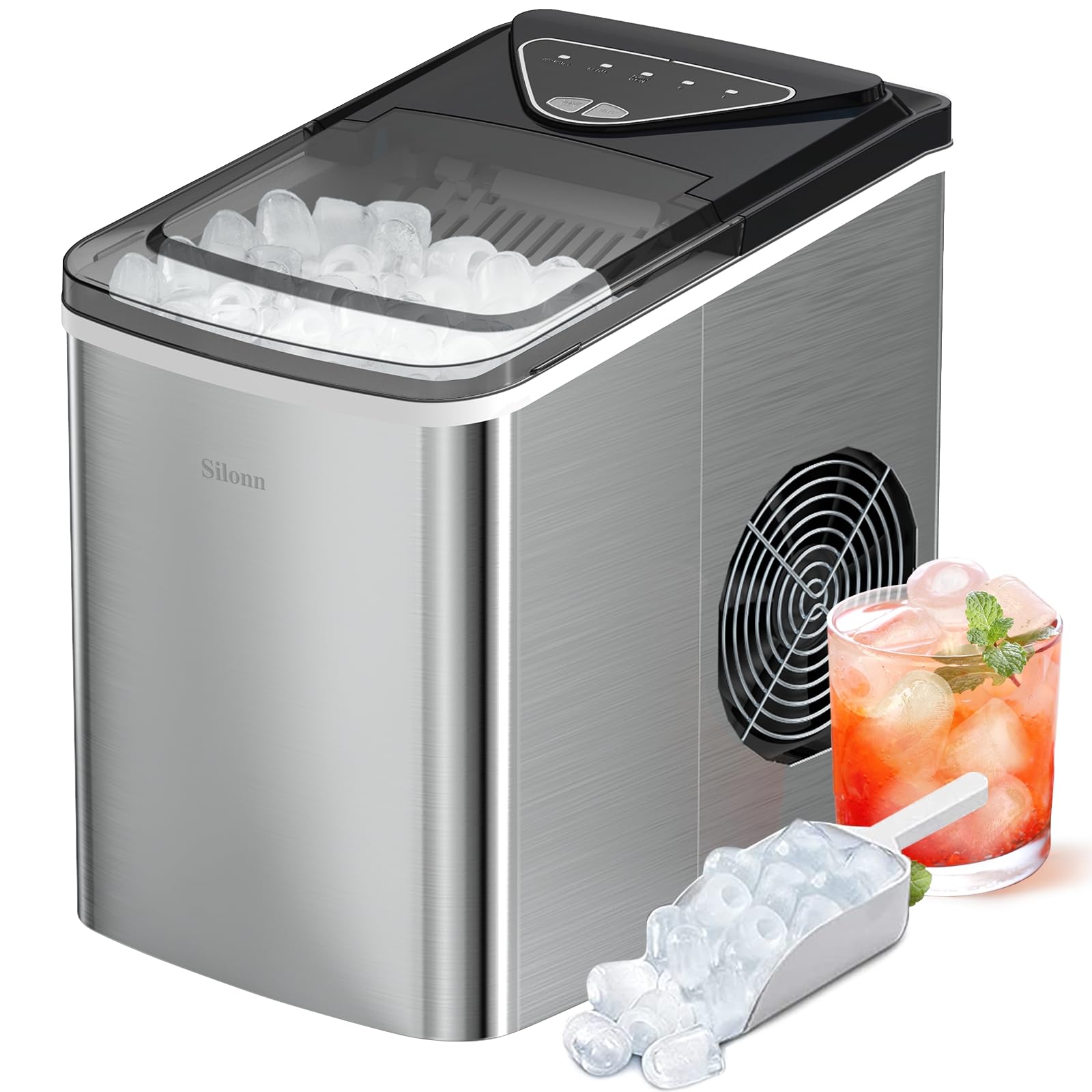 Ice Maker Machine for Countertop, 9 Ice Cubes Ready