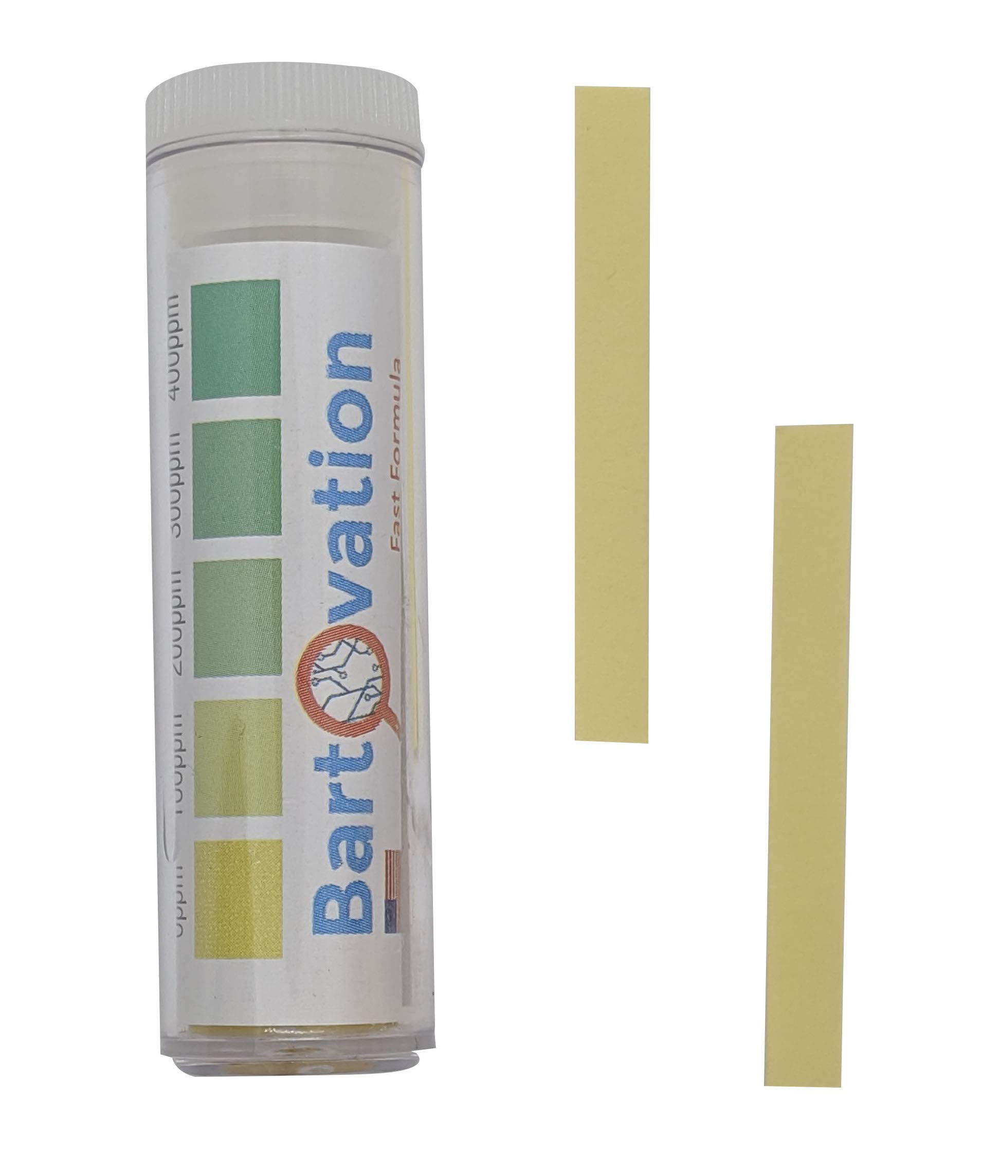Bartovation Restaurant Quaternary Ammonium (QAC, Multi Quat) Sanitizer Test Paper, 0-500 ppm [Vial of 100 Paper Strips]