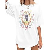 Oversize Magical Shirt for Women Princess Tshirt Magic Kingdom Shirt Family Vacation Tees Girls Trip Short Sleeve Tops
