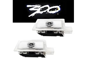 HITLUSTE 2 PCS Car Door Lights Logo Projector Designed for Chrysler 300 300C 300S 2005-2022 [Never Fade], Red Projector Ghost Shadow Light, 300 Accessories Door Courtesy Step Light - White Lights