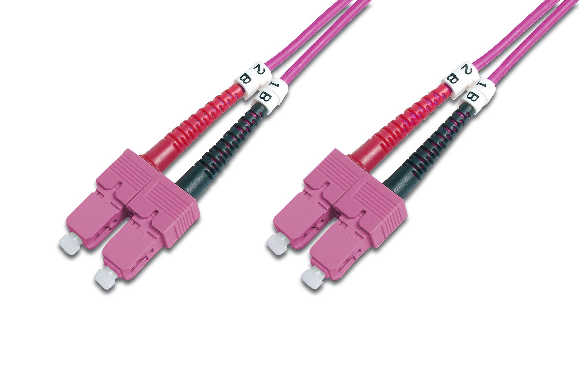 DIGITUS DK-2522-01-4 – Fibre Optic Cable OM4 – 1 m – SC to SC – Duplex Fibre Optic Cable – 1/10/40/100 Gbit/s – MM Multimode Fibre Optic LAN Cable – Fibre Type: 50/125 µ – Purple (Violet)