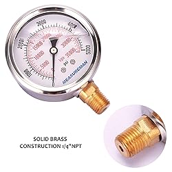 MEASUREMAN 2-1/2inch Dial Size, Liquid Filled