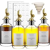 12 oz Glass Olive Oil Dispenser Bottle For Kitchen,Oil And Vinegar Dispenser Set Of 4, Coffee Syrup Dispenser,Glass Oil Conta