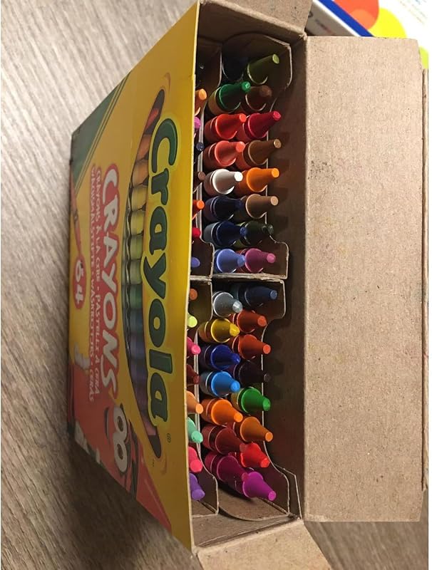 Pastelli a Cera, Confezione da 64 crayon, Temperino Incluso nella Confezione, per Scuola e Tempo Libero, 64 Colori Assortiti, Realizzati con Energia Solare, 52-6448