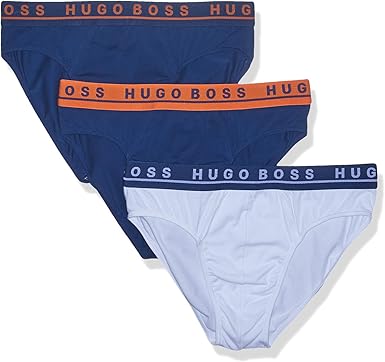 Amazon.com: Hugo Boss BOSS Men's 3-Pack Cotton Stretch Brief, Navy, White, Orange, L: Clothing