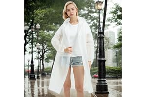Reusable Waterproof Raincoat for Adults – Long EVA Hooded Poncho with Adjustable Cuff, Lightweight Travel Rain Gear