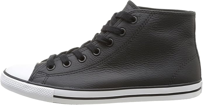 black dainty leather converse