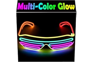 YouRfocus Led Light Up Glasses Shutter Shades Multi-Color, Glow in the Dark Neon Rave Glasses for Rave Party, EDM, Halloween Costumes (7 Colors)