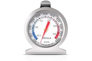 Oven Thermometer 50-300°C/100-600°F, Oven Grill Fry Chef Smoker Thermometer Instant Read Stainless Steel Thermometer Kitchen 