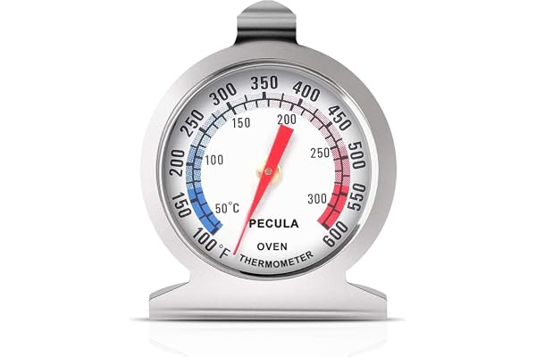 Oven Thermometer 50-300°C/100-600°F, Oven Grill Fry Chef Smoker Thermometer Instant Read Stainless Steel Thermometer Kitchen