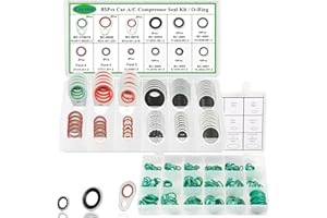 Lucstar O Ring & A/C Seal Kit - 355PCS Assortment, A/C Valve Core Kit, R134a Automotive AC Replacement
