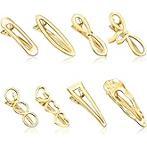 CWJCYTNSN 8 PCS Gold Hair Clips for Women, Metal Hair Barrettes, Small Hair Clips, Sweet Cute Snap Clips for Hair Styling